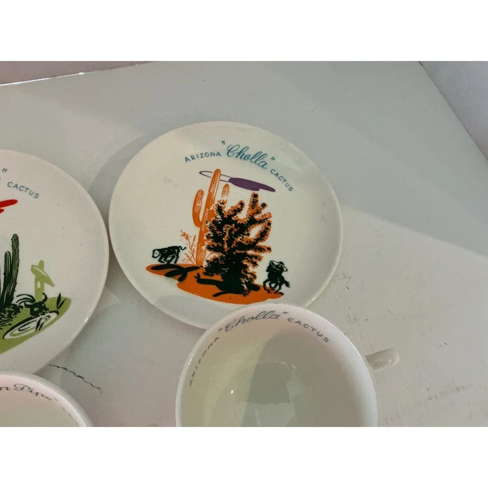 Other Brand Vintage Arizona Cactus Teacup Saucer Set Organ Pipe Cholla Desert 2p
